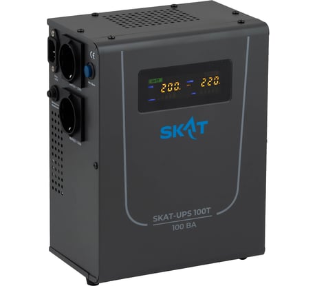 Источник питания SKAT UPS 100T Line-Interactive 220В, 100ВА, работает от 1 внутренней/внешней АКБ 4543