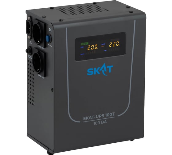 Источник питания SKAT UPS 100T Line-Interactive 220В, 100ВА, работает от 1 внутренней/внешней АКБ 4543