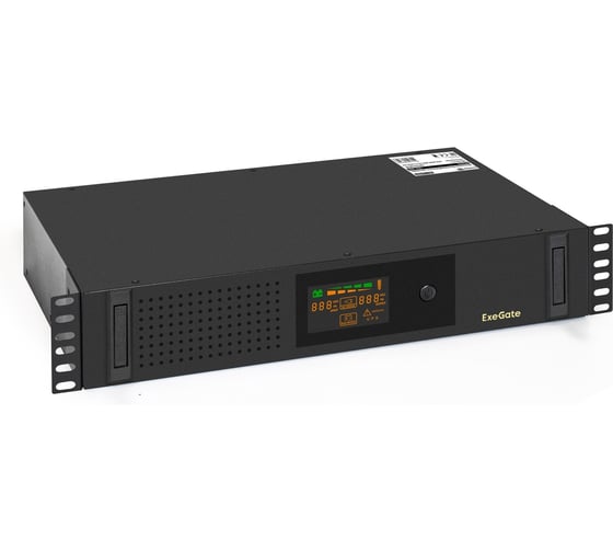 Источник бесперебойного питания ExeGate ServerRM UNL-850.LCD.AVR.2SH.3C13.USB.2U 850VA/510W, Color LCD, AVR, 2 Schuko+3 C13, USB, батарея 12V 9Ah, 2U, установка в стойку, Black 297737