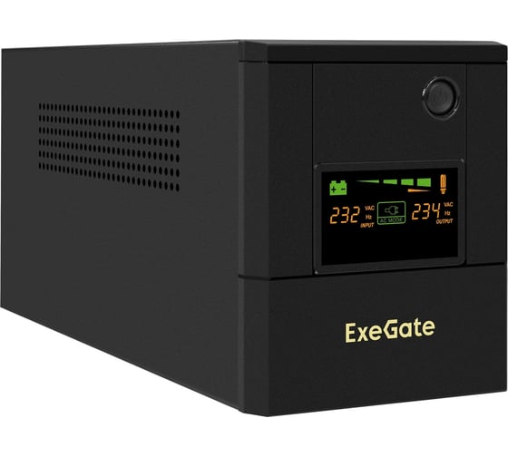 Источник бесперебойного питания ExeGate SpecialPro Smart LLB-1000.LCD.AVR.8C13.USB 1000VA/700W, LCD, 8 C13,USB, батарея 12V 7.2Ah - 2 шт., металлический корпус, Black 299953