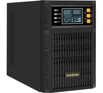 Источник бесперебойного питания ExeGate On-line PowerExpert TL-1000.LCD.AVR.2SH.USB.RS232.SNMP 1000VA/1000W, On-Line, PF=1, LCD, 2 Schuko, RS232, USB, SNMP-slot, встроенные батареи 12V 296947