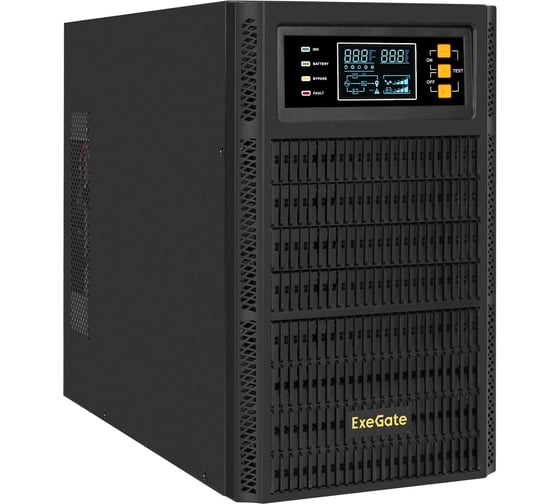 Источник бесперебойного питания ExeGate On-line PowerExpert TL-3000.96V.LCD.AVR.3SH.USB.RS232.SNMP 3000VA/3000W, On-Line, PF=1, LCD, 3 Schuko, RS232, USB, SNMP-slot, встроенные батареи 296950