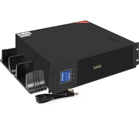 Источник бесперебойного питания ExeGate Pure Sine Wave SinePower UHB-5000.LCD.AVR.6C13.RJ.USB.3U 5000VA/4000W, LCD, AVR, 6 C13, RJ45/11, USB, возможность подключения до десяти внешних батарей 299040