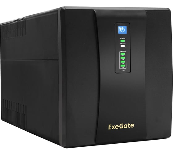 Источник бесперебойного питания ExeGate SpecialPro UNB-1500.LED.AVR.4SH.USB 1500VA/950W, LED, AVR, 4 Schuko, USB, Black 223437
