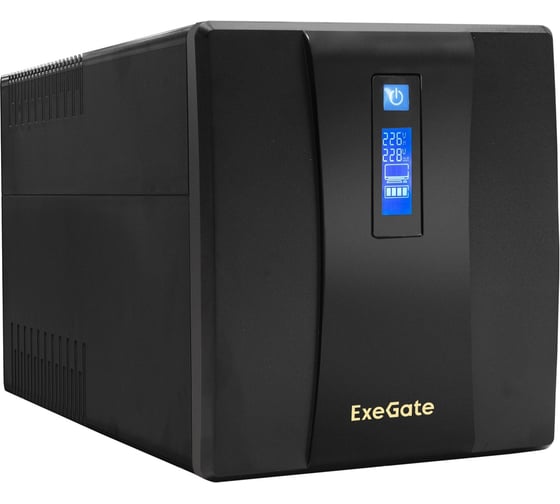 Источник бесперебойного питания ExeGate SpecialPro Smart LLB-1500.LCD.AVR.4SH.USB 1500VA/950W, LCD, AVR, 4 Schuko, USB, Black 223438
