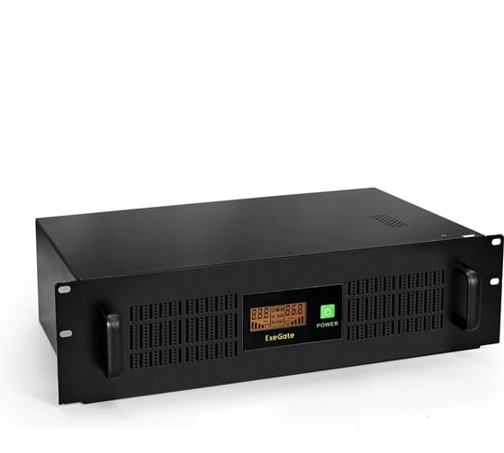 Источник бесперебойного питания ExeGate ServerRM UNL-1500.LCD.AVR.3SH.RJ.USB.3U 1500VA/900W, LCD, AVR, 3 Schuko, RJ45/11, USB, 3U, установка в стойку, Black 275507