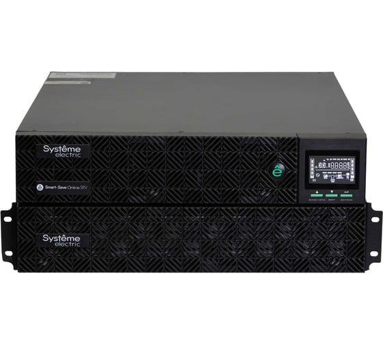 ИБП Systeme Electric Smart-Save Online SRV 6000 ВA, 6000 Вт, 230 В, 1:1, 2U+2U, 16 шт. АКБ, 12В 9Ач SRVSE6KRTXLIG2