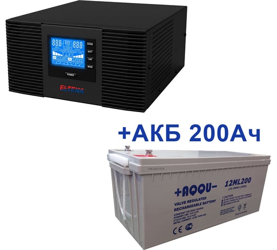 Комплект ИБП Intelligent 1000LTM (800Вт) + АКБ AQQU 12ML200 (12В, 200Ач) ELTENA I1000LTM/12ML200