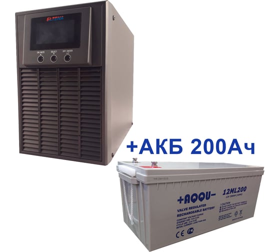 Комплект ИБП Monolith E 1000LT-12V (800Вт) + АКБ AQQU 12ML200 (12В, 200Ач) ELTENA ME1000LT-12V/12ML200