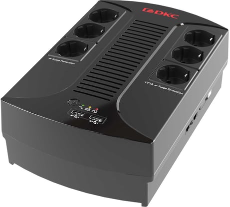 Линейно-интерактивный источник бесперебойного питания DKC 800 ВА/480 Вт, 1/1, 6xSchuko, USB для зарядки (2), USB + RJ11, 1x8Aч INFOPDU800