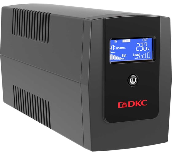 Линейно-интерактивный источник бесперебойного питания DKC 600 ВА/360 Вт, 1/1, 3xIEC C13, USB + RJ45, LCD, 1x7Aч INFOLCD600I
