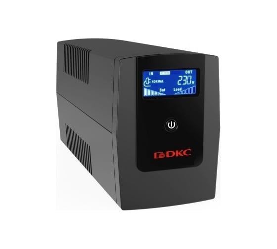Линейно-интерактивный источник бесперебойного питания DKC 600 ВА/360 Вт, 1/1, 3xIEC C13, USB + RJ45, LCD, 1x7Aч INFOLCD600I