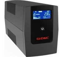 Линейно-интерактивный источник бесперебойного питания DKC 1500 ВА/900 Вт, 1/1, 4xIEC C13, USB + RJ45, LCD, 2x8Aч INFOLCD1500I