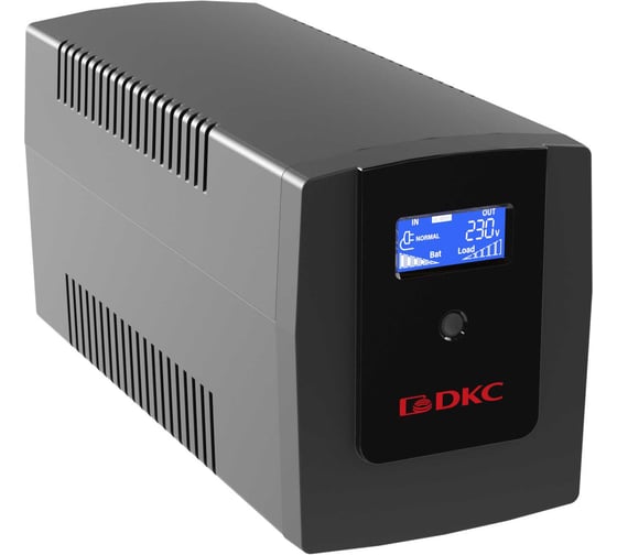 Линейно-интерактивный источник бесперебойного питания DKC 1500 ВА/900 Вт, 1/1, 4xIEC C13, USB + RJ45, LCD, 2x8Aч INFOLCD1500I