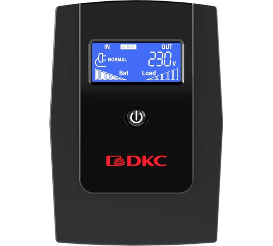 Линейно-интерактивный источник бесперебойного питания DKC 800 ВА/480 Вт, 1/1, 3xIEC C13, USB + RJ45, LCD, 1x8Aч INFOLCD800I