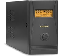 Источник бесперебойного питания ExeGate Power Smart ULB-850.LCD.AVR.EURO.RJ 850VA/480W, LCD, AVR, 2 евророзетки, RJ45/11, Black 285479