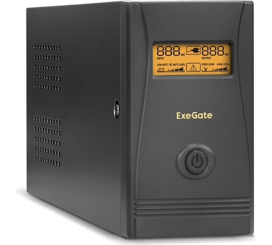 Источник бесперебойного питания ExeGate Power Smart ULB-850.LCD.AVR.EURO.RJ 850VA/480W, LCD, AVR, 2 евророзетки, RJ45/11, Black 285479 1