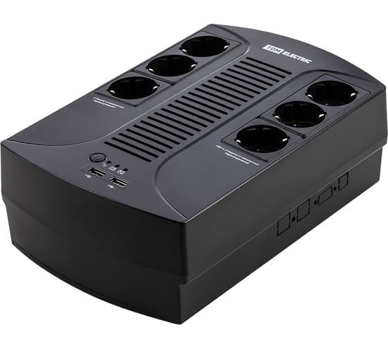 Источник бесперебойного питания TDM ELECTRIC ИБП 850 ВА 6 розеток +2USB SQ1204-0002