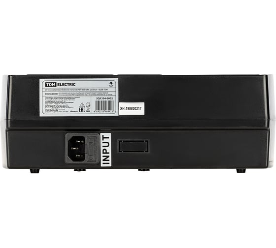 Источник бесперебойного питания TDM ELECTRIC ИБП 850 ВА 6 розеток +2USB SQ1204-0002