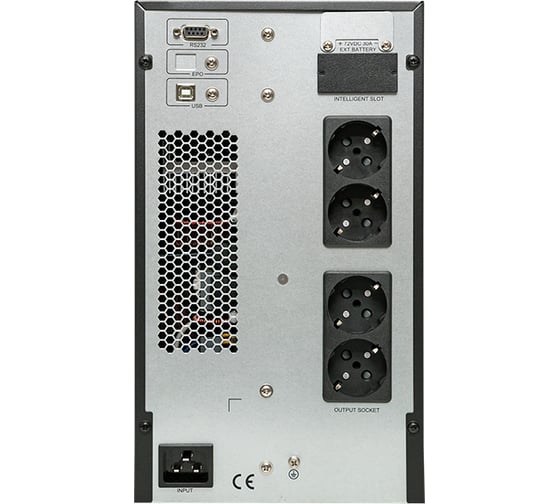 Источник бесперебойного питания двойного преобразования EKF E-Power 2000 ВА/1800 Вт PROxima напольный, c АКБ 6x12В_7 Ач RS232,USB, 4x Schuko SW920Pro-TB