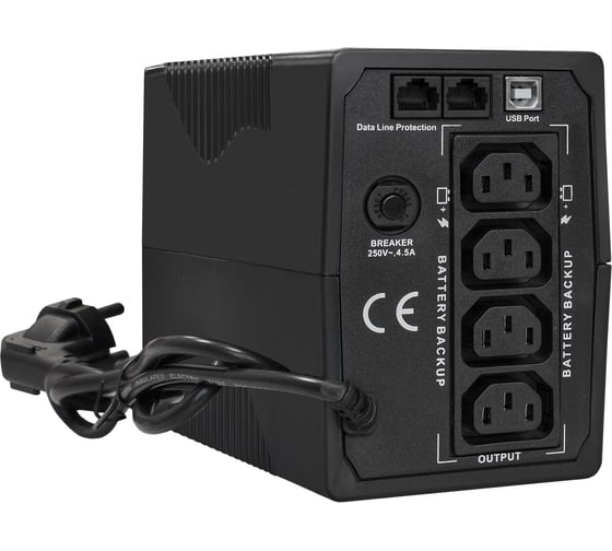 Источник бесперебойного питания ExeGate Power Back BNB-1000.LED.AVR.4C13.RJ.USB 1000VA 550W, LED, AVR, 4C13, RJ45 11, USB, Black 292784