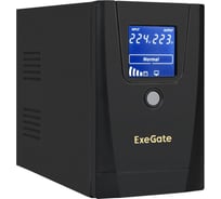 Источник бесперебойного питания ExeGate SpecialPro Smart LLB-1000.LCD.AVR.1SH.2C13, RJ45 11,USB, металлический корпус, Black 292788