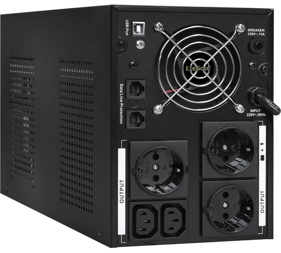 Источник бесперебойного питания ExeGate SpecialPro UNB-3000.LED.AVR.3SH.2C13,RJ45 11,USB, металлический корпус, Black 292614