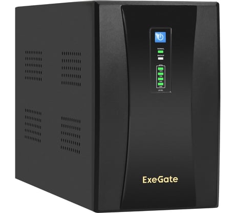 Источник бесперебойного питания ExeGate SpecialPro UNB-2200.LED.AVR.2SH.RJ.USB 2200VA/1300W, 2Sch, RJ45/11, USB, металлический корпус, Black 292613