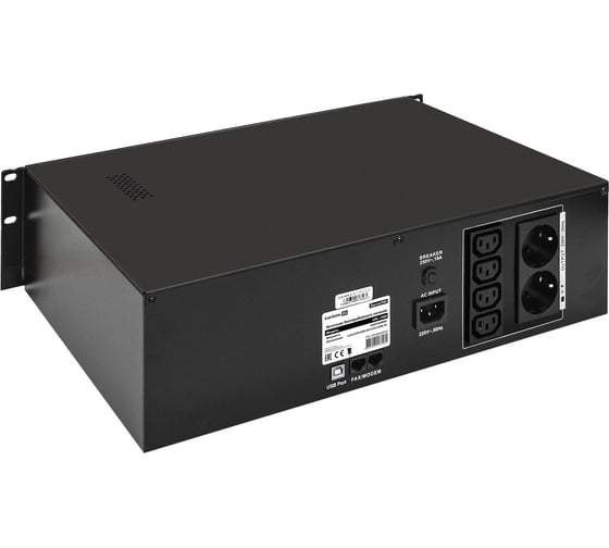 Источник бесперебойного питания ExeGate ServerRM UNL-1500.LCD.AVR.2SH.4C13.RJ.USB.3U 1500VA/900W, 2Sch/4C13,RJ45/11,USB,3U, установка в стойку, Black 293056