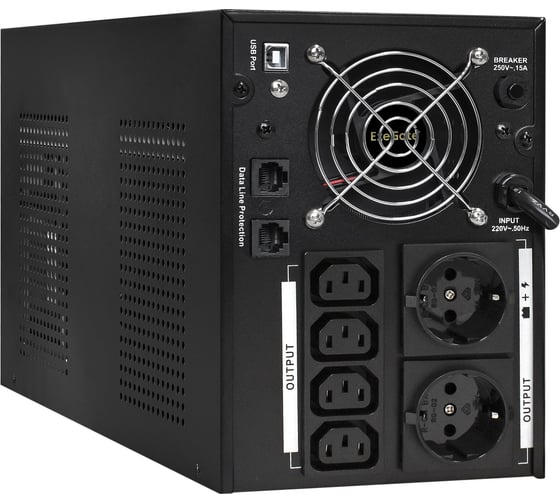 Источник бесперебойного питания ExeGate SpecialPro UNB-3000.LED.AVR.2SH.4C13.RJ.USB 3000VA/1800W, 2Sch/4C13,RJ45/11,USB, металлический корпус, Black 292615
