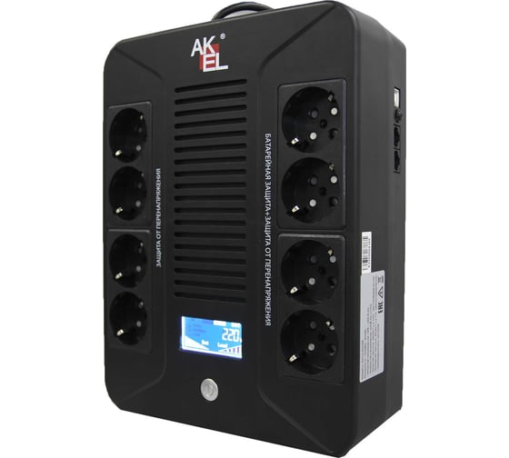 ИПБ AKEL D210-HOME источник бесперебойного питания UPS 1000VA / 600W AVR, 8 розеток 888204