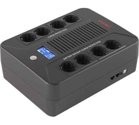 Линейно-интерактивный ИБП DKC серии Info PDU, 1000 ВА/600 Вт,1/1,8xSchuko, LCD, 1x9Aч INFOPDU1000LCD