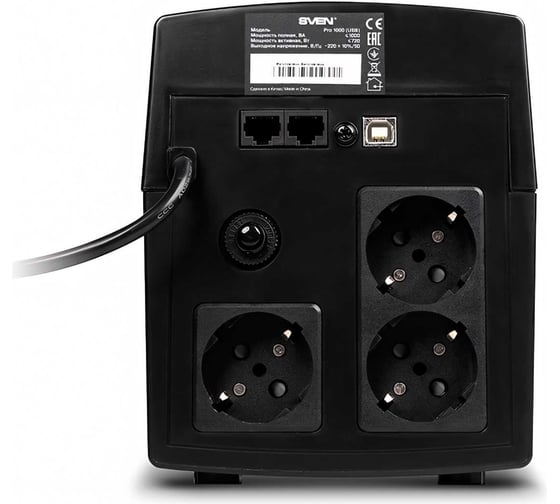 Источник бесперебойного питания SVEN Pro 1000 USB SV-013868