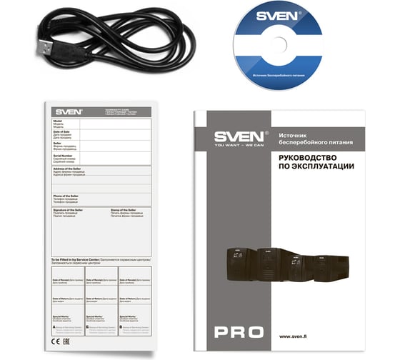 Источник бесперебойного питания SVEN Pro 1500 LCD, USB SV-013875