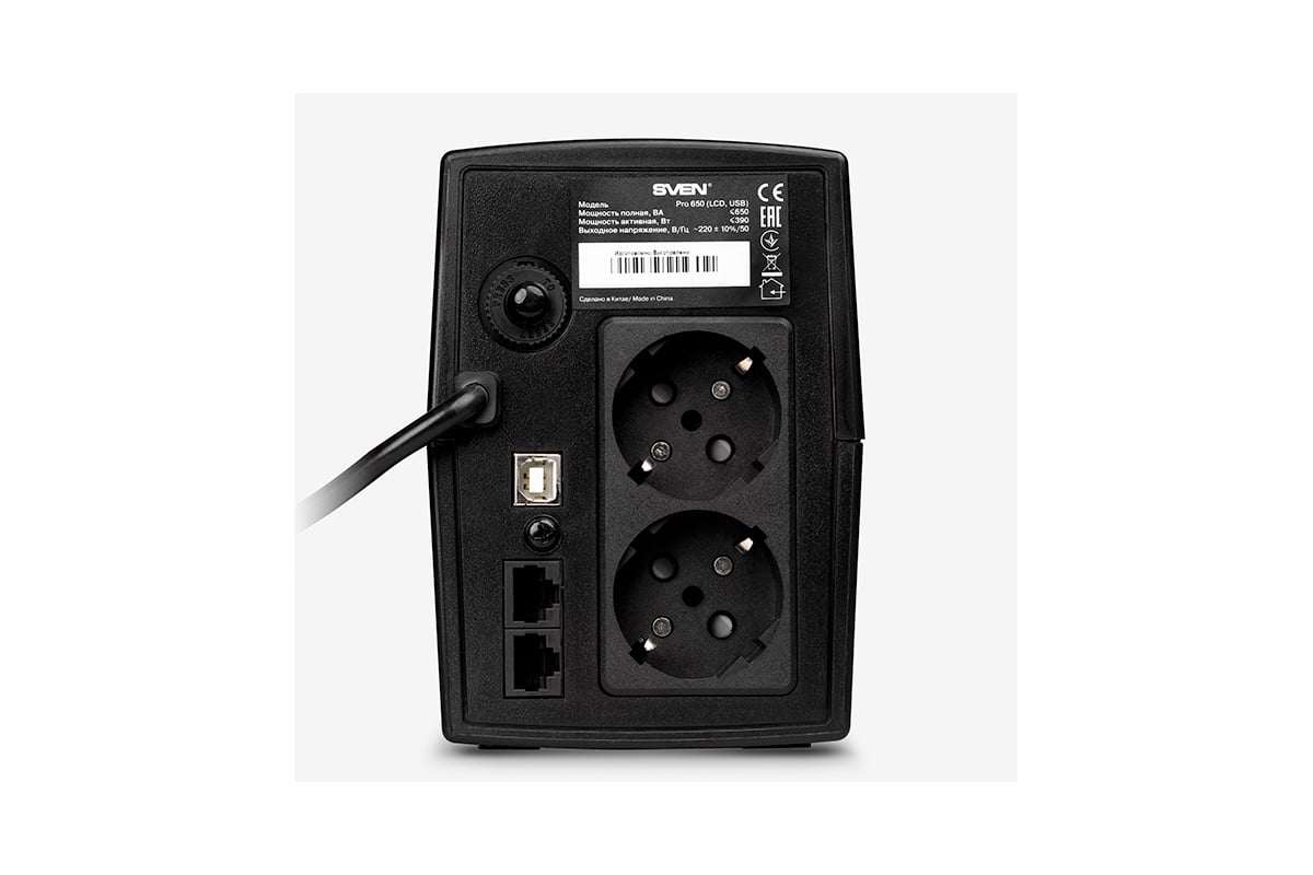 Источник бесперебойного питания SVEN Pro 650 LCD, USB SV-013844 - выгодная  цена, отзывы, характеристики, фото - купить в Москве и РФ