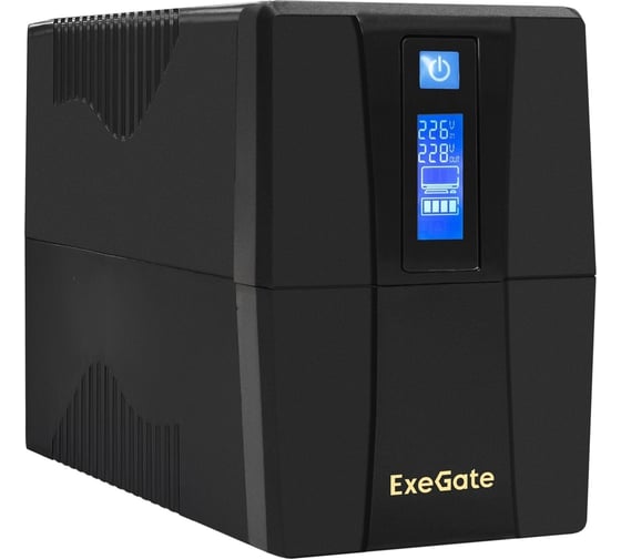 Источник бесперебойного питания ExeGate Power Smart ULB-1000.LCD.AVR.2Schuko,RJ45 11,USB, Black 292792