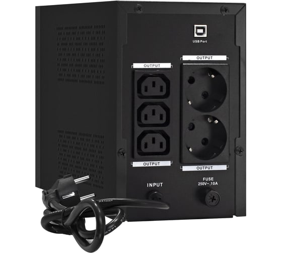 ИБП ExeGate SpecialPro Smart LLB-12C13, USB, съемн.кабель, металлический корпус, Black 292796
