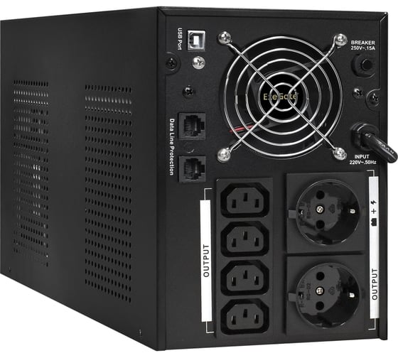 ИБП ExeGate SpecialPro Smart LLB-3000.LCD.AVR.2C13,RJ45 11,USB, металлический корпус, Black 292637