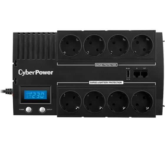 Источник бесперебойного питания CYBERPOWER line-interactive 1000va/600w usb/rj11/45/usb charger a (4+4 euro) BR1000ELCD