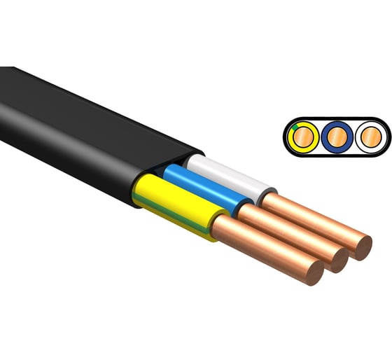 Кабель ввг-п нг(а) ls NVO 3x1,5 гост (80 метров) NVO-VVGPNG-LS-315-80
