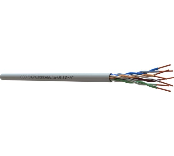 Кабель связи СКО Сарансккабель оптика симметричный U/UTP Сat 5e PVC 4x2 AWG24 Medium Indoor 305м УТ-00001841