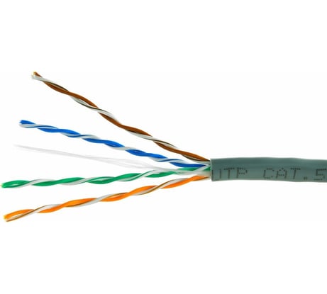 Кабель Cablexpert, UTP5e, 4 пары, 0.48 мм, медь, однож., 100 м, Fluke Test, серый UPC-5004E-SO/100C