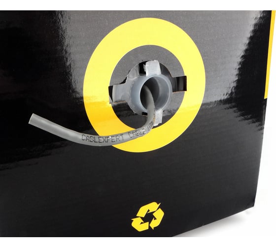 Кабель Cablexpert, UTP5e, 4 пары, 0.48 мм, медь, однож., 100 м, Fluke Test, серый UPC-5004E-SO/100C