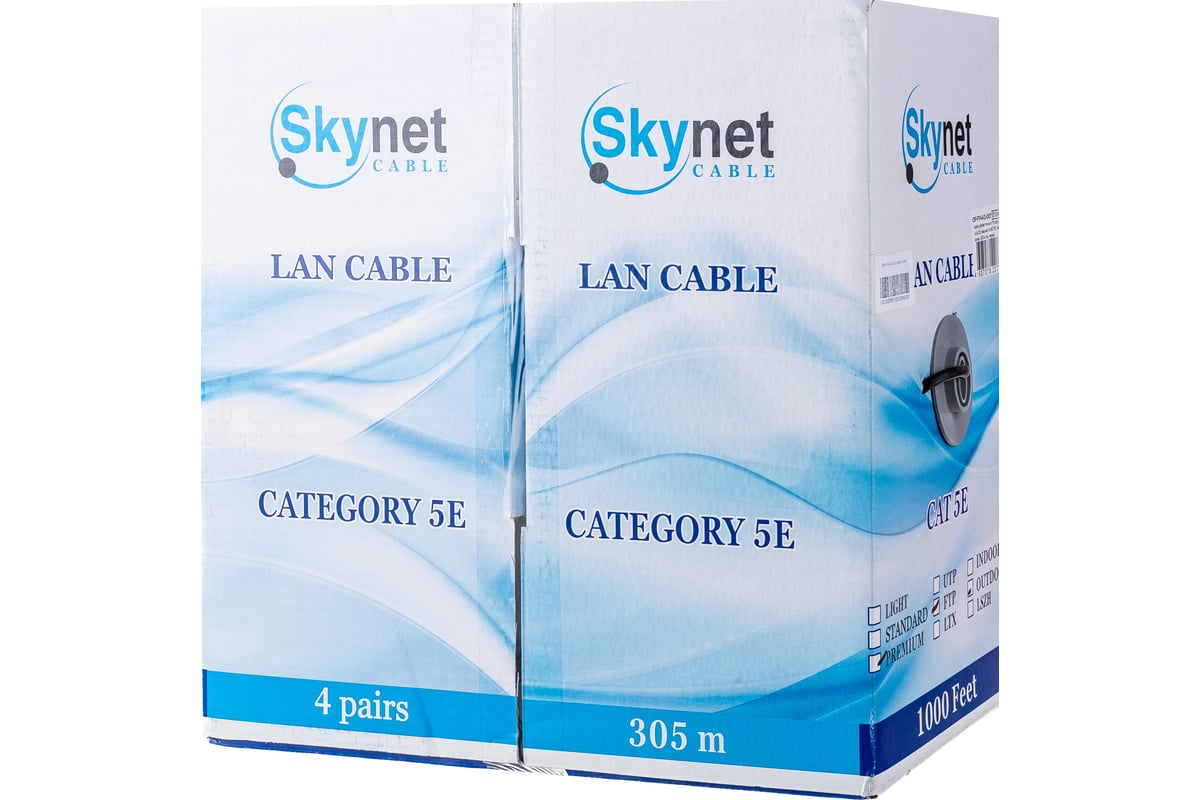 Кабель SkyNet Premium FTP outdoor 4x2x0,51, медный, FLUKE TEST, кат.5e .