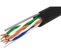 Кабель U/utp4 Ripo cat5e 24awg pe cca с тросом, черный, 0,5мм, 100м, катушка 001-112129-100