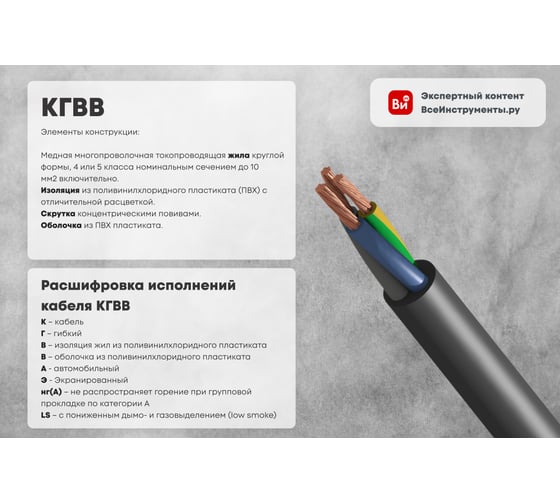 Гибкий кабель КГВВнгA-LS ПРОВОДНИК 1x120 мм2, 1000м OZ74259L1000