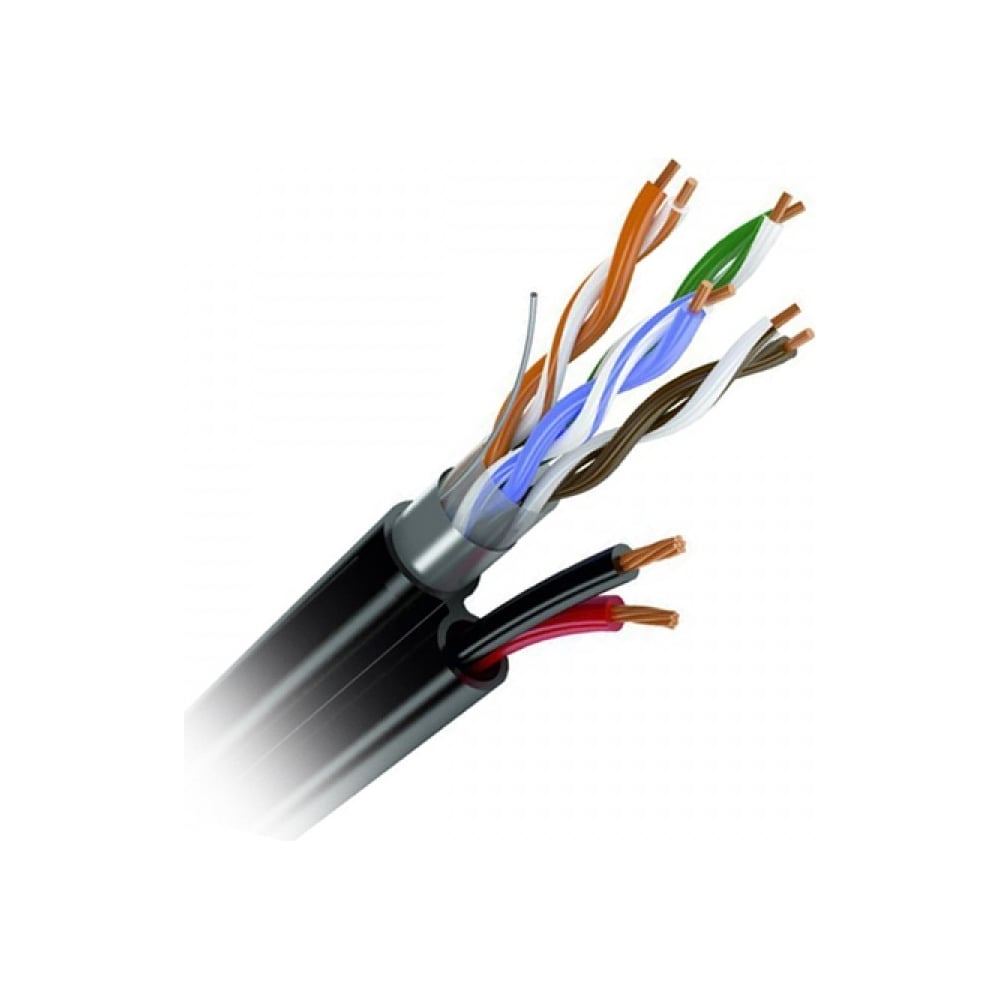 Кабель OptimLAN multi UTP 4PR 24AWG CAT5e + 2x0,75 OUTDOOR, бухта 305 ...