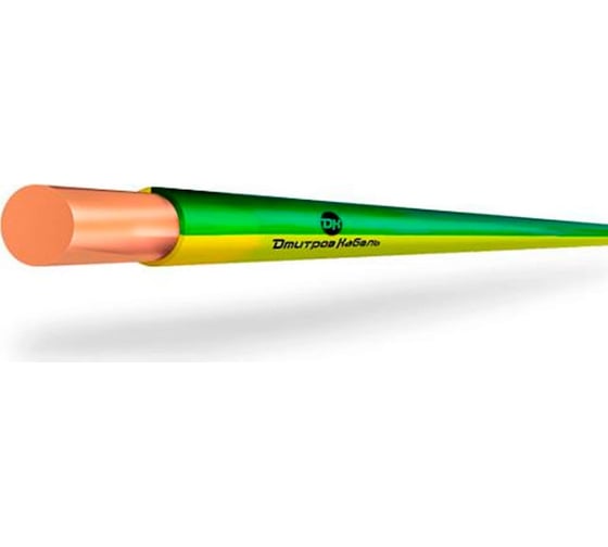 Провод ПуВ Дмитров-Кабель 1x0,5 (Ж/З) бухта 1000 метров 000000891 1