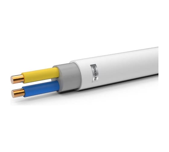 Кабель СЕВКАБЕЛЬ NYMнг A-LS 2х1,5ок N, 100м К13И1211ВК006Я8 1