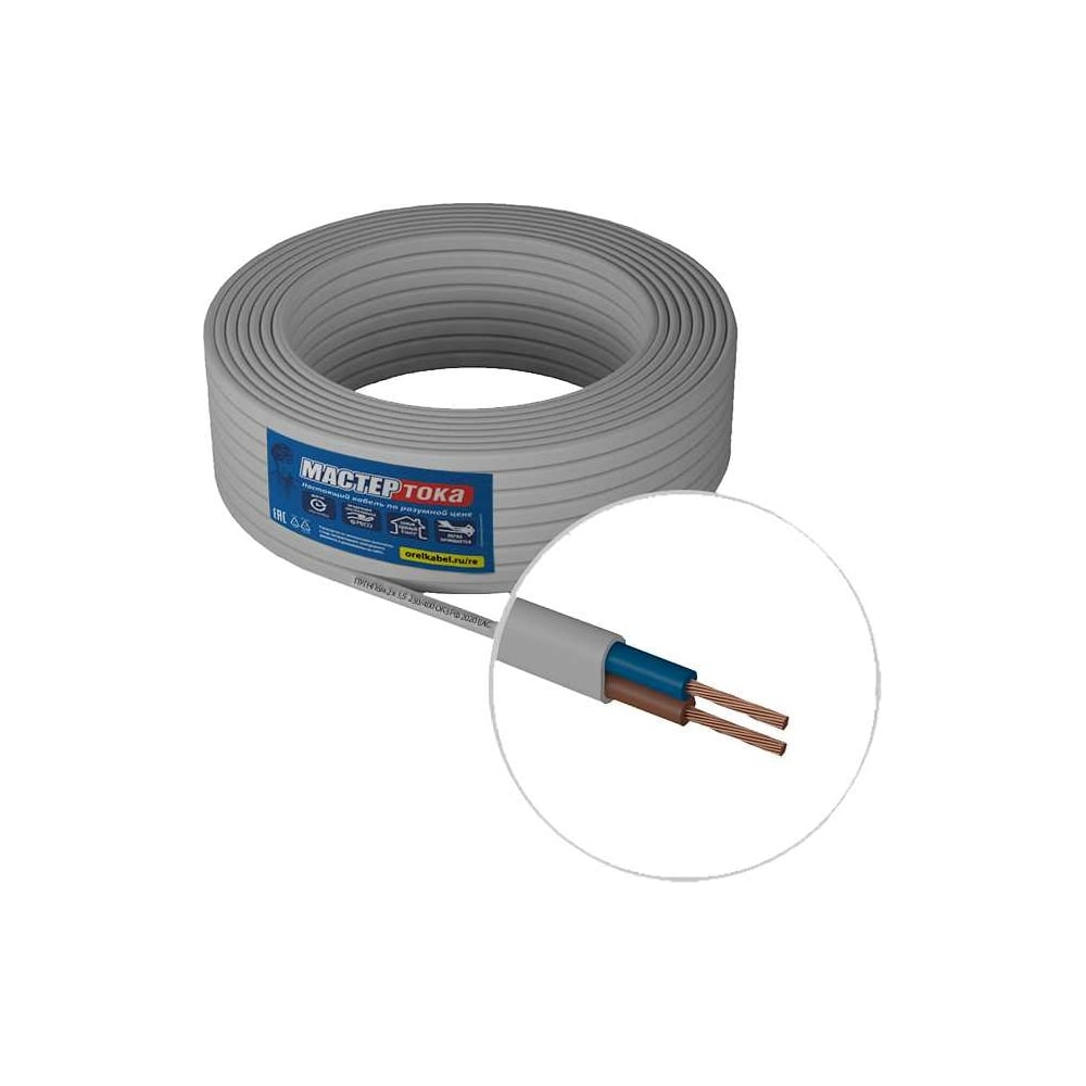 Провод ПУГНПбм Мастер Тока 2х1.5 белый 20м МТ1324 - выгодная цена ...